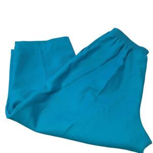 Alfred Dinner size 12 Bright Teal Elastic Waist Pants capris excellent